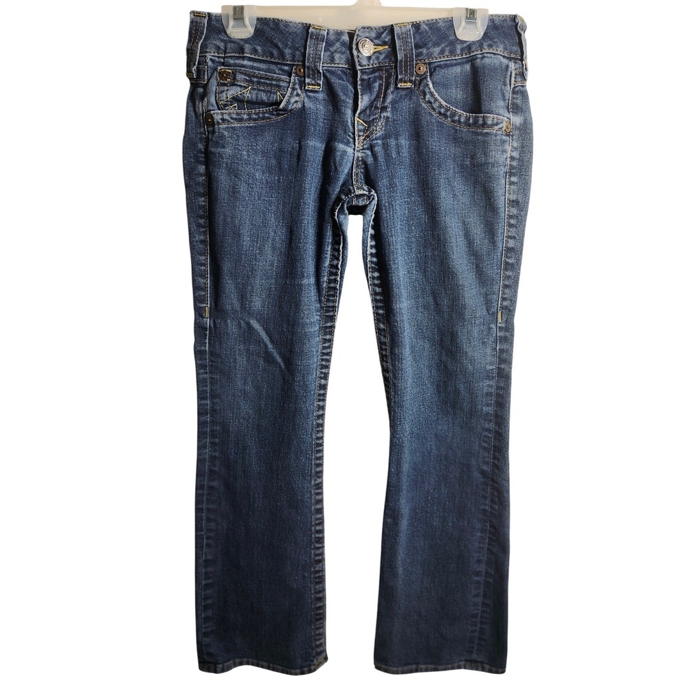 True Religion Bootcut Jeans‎ Womens 28 Blue Made in USA "World Tour" VTG